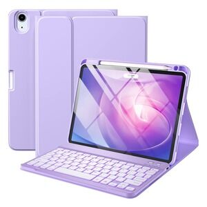 For iPad Air 4, 5th generation 2020 Keyboard Case with Pencil Holder Stand Cover